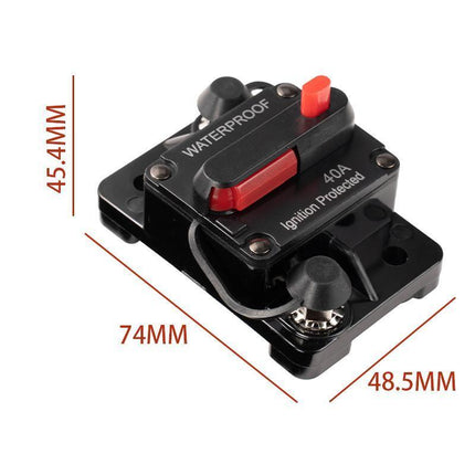 Waterproof Car Circuit Breaker Fuse Reset 30-300A AMP 12V-48V DC Car Boat IP67 - Aimall