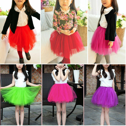 Kids Size Girls Tutu Skirt Princess Dressup Party Costume Ballet Dancewear - Aimall