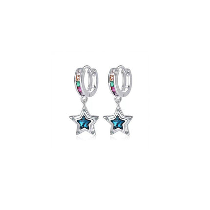 Star Hollow Circle Earrings Elegant Simple Design Fashion Jewelry for Women