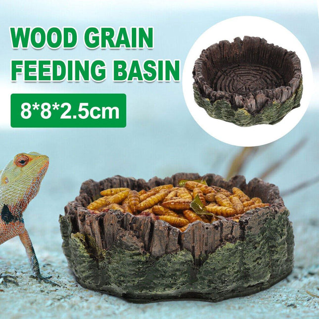 Reptile Drinking Basin Resin Turtle Snake Lizard Feeding Dish Bowl Water Feeder