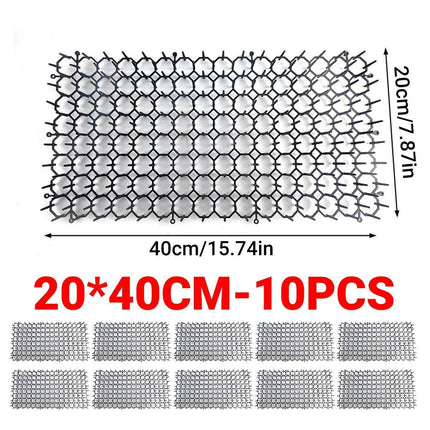 10pcs Anti-Cat Spike Mat Pet Deterrent Mat Outdoor Cat Repellent Netting Kit
