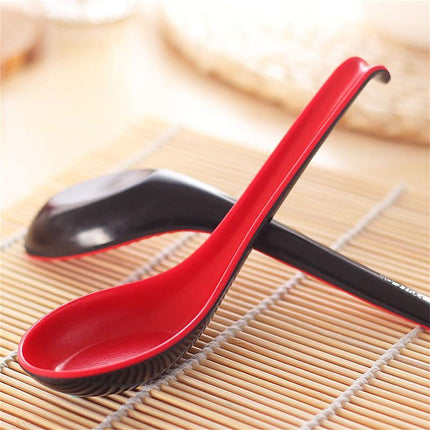 10PCS Soup Ramen Spoons Asian Chinese Japanese Utensils Long HandleHook Flatware - Aimall
