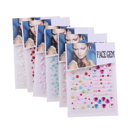 Face Gems Tattoo Eye Jewels Festival Body Crystal Make Up Sticker Diamond Pearls - Aimall