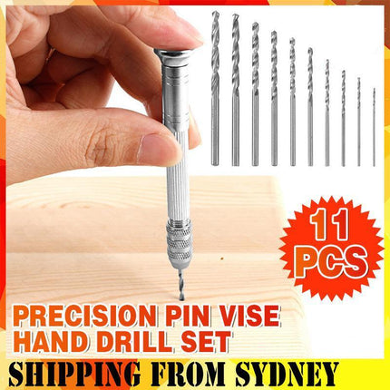 Precision Pin Vise Hand Drill Set Of 10 Pieces Rotary Tools For Models Hobby DIY - Aimall