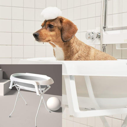 Pet Bath Tub Elevated Stand for Cats and Puppies Portable Bathing Tub for Pets