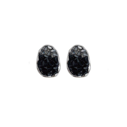 Vintage Black Stud Earrings Women Retro Style Dripping Oil Fashion Jewelry