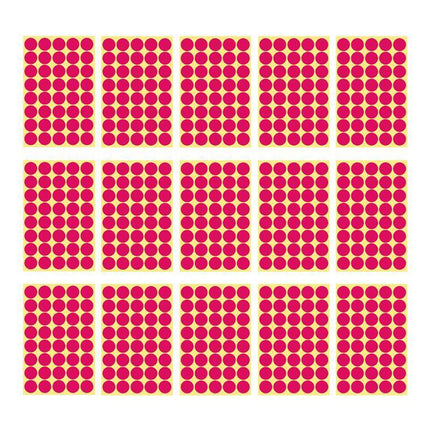 8/13/25/50mm Sticker Dots Adhesive Round Labels Circular Scrapbooking Rose Red - Aimall