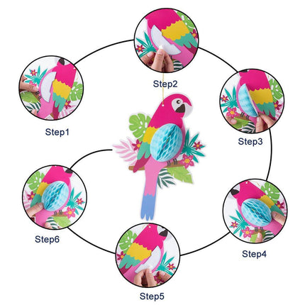 6/9/12pcs Parrot Charm Party Decoration Props Tropical Theme Decor Accessories