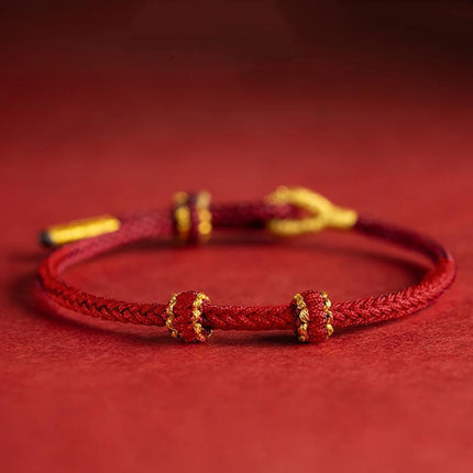 Hand-woven Knotted Red Rope Adjustable Size For Lovers Bracelet Jewelry Gifts - Aimall