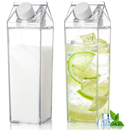 4pcs Large Capacity Square Mug Transparent Plastic Water Juice Drinking Cups