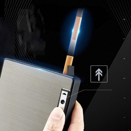 Automatic Rechargeable Electric USB Cigarette Case Lighter Gift Dampproof Box - Aimall