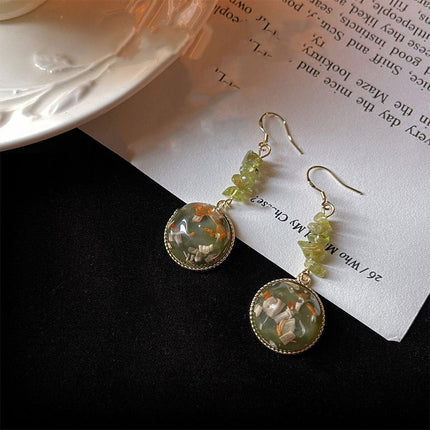 Natural Stone Earrings for Women Simple Vintage Dangle Drop Fashion Jewellery