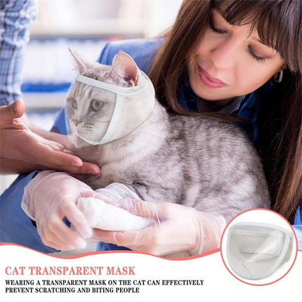 Breathable Kitten Headgear Clear Pet Mask Dog Anti Bite Scratch Protective Gear