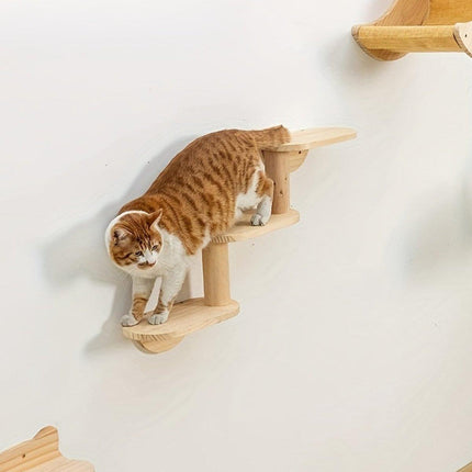 Solid Wood Wall Mounted Cat Climbing Tree Rack Platform Space Capsule Bed Shelf