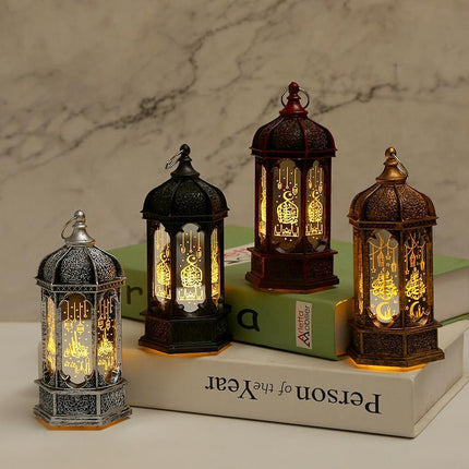 Ramadan Lantern EID Mubarak LED Wind Light Islam Muslim Hanging Night Lamp Decor - Aimall