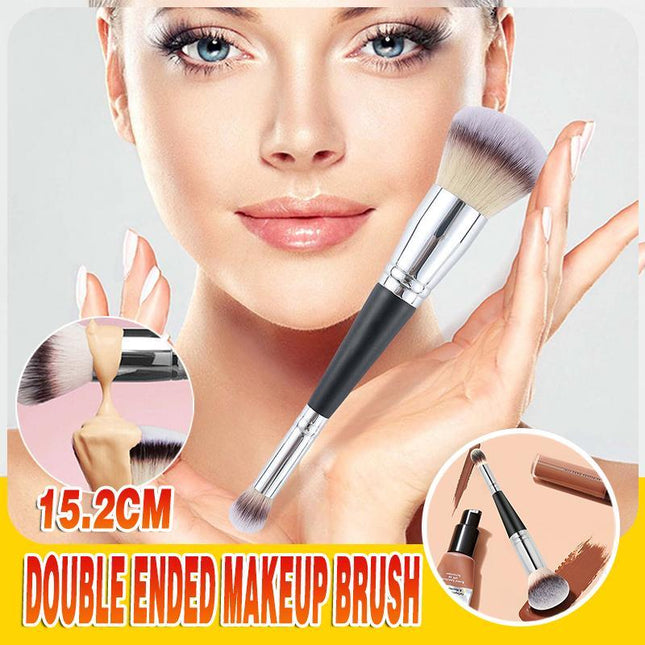 Double Ended Makeup Brush Liquid Foundation Powder Eyeshadow Cosmetic Brush Tool - Aimall