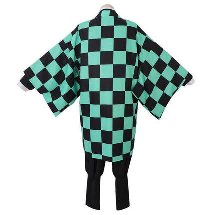 Demon Slayer Kimetsu No Yaiba Kamado Tanjiro Cosplay Costume Kimono Dress Wig AU - Aimall