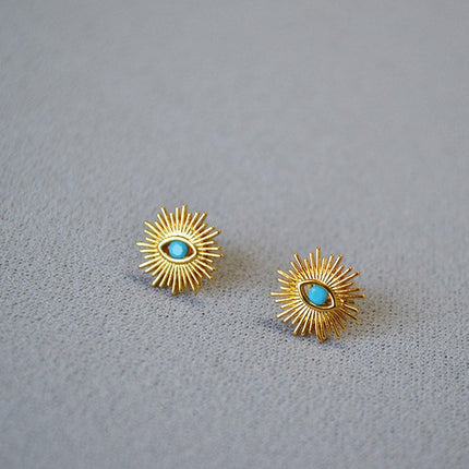 Retro Art Demon Eyes Stud Earrings Unique Design Gothic Fashion Jewelry Girl
