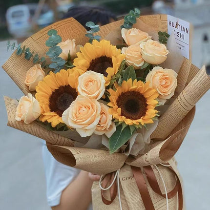 45X Gift Packaging Packing Material Kraft Tissue English Newspaper Bouquet Paper - Aimall
