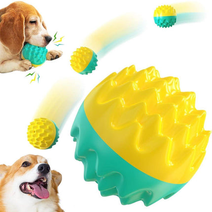 Dog Chew Ball Toy Elastic Teething Ball with Sound Interactive Puppy Play