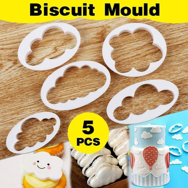 5Pcs Clouds Shape Biscuit Cookie Cutter Fondant Cake Decor Baking Mold Tool Au - Aimall