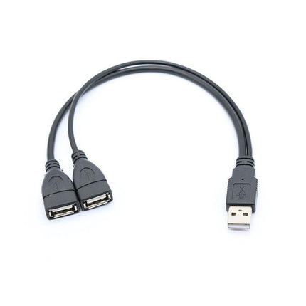Double USB Extension A-Male to 2 A-Female Y Cable Cord Power Adapter Splitter - Aimall