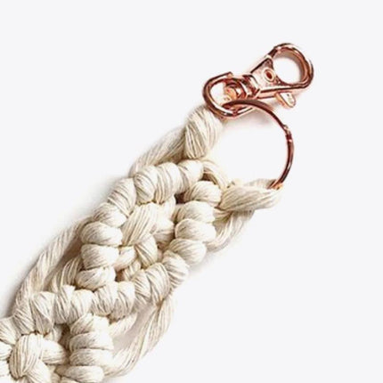 Boho Macrame Keychain with Tassel Pendant