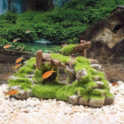 Fish Tank Moss Bridge Decoration Aquascape Rockery Ornament for Aquarium Design
