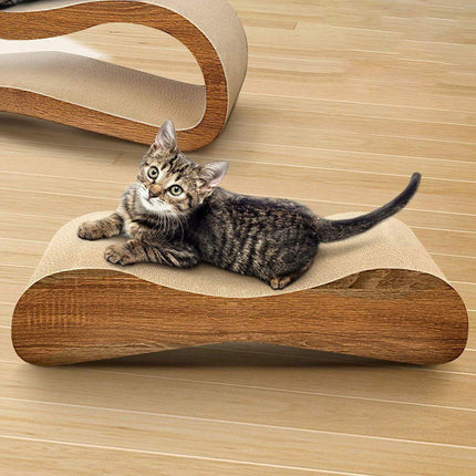 2 in 1 Cat Scratching Lounge Bed Extra Wide Recyclable Cardboard Furniture
