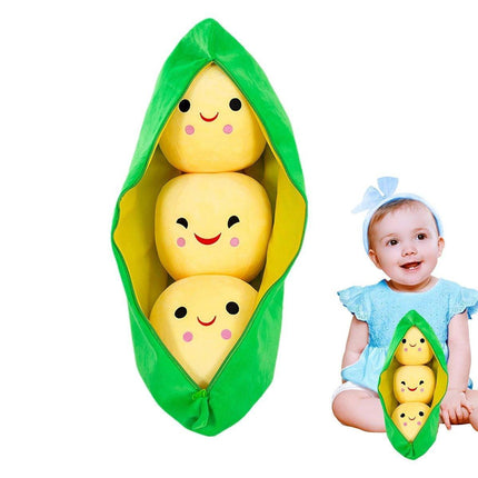 Cute Pea Pod Plush Toy Couple Bean Pillow Valentines Day Gift Soft Doll 40cm