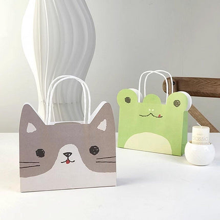 20PCS Cute Animal Shaped Gift Bags Kraft Paper Candy Bags Party Favour Tote Bags