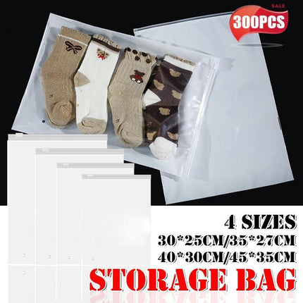 300PCS Zip Lock Plastic Bags Reclosable Resealable Zipper Pouch for Clothes Bag Aimall