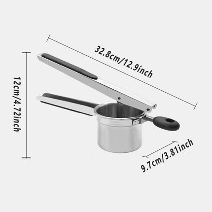 Stainless Steel Manual Potato Masher Fruit Juicer Grinder for Kitchen Use