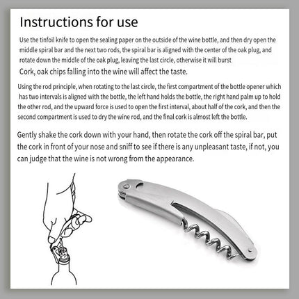 3pcs Portable Wine Bottle Opener Beer Bottle Corkscrew Seahorse Knife Bar Tools