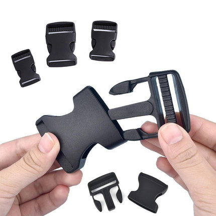 10pcs Black Plastic Buckle Clips for School Bag Backpack Strap Multifunctional