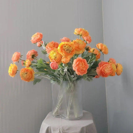5pcs Artificial Peony Silk Flowers Bouquet Decor Faux Floral Arrangements