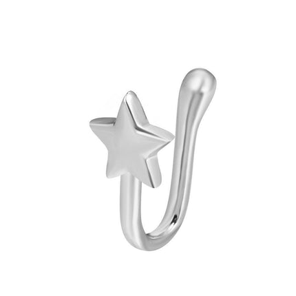 Ladies Fashion Clip-On Fake Nose Ring Cuff Non-Piercing African Style Nose Cuff - Aimall