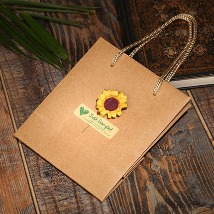 50pcs Kraft Paper Sunflower Applique Jewelry Gift Box Packaging Craft Supplies