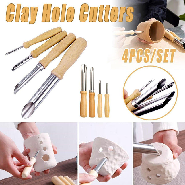 4Pcs Lightweight Clay Tools Set for DIY Polymer Clay and Pottery Crafting