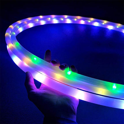 LED Light-Up Exercise Fitness Hoop Dance Lose Weight Colour Changing Detachable - Aimall