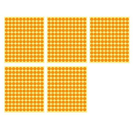 8/13/25/50mm Colour Sticker Dots Adhesive Round Labels Circular Scrapbooking Orange - Aimall