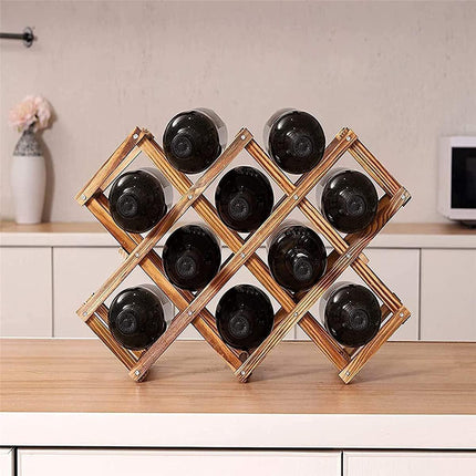 Wooden Wine Rack Storage Shelf Wine Display Stand Bottle Holder for Kitchen Bar