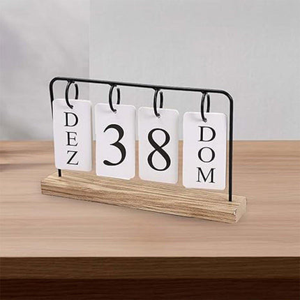 Wooden Desk Calendar Creative Desktop Calendar Ornament Home Office Decor Craft
