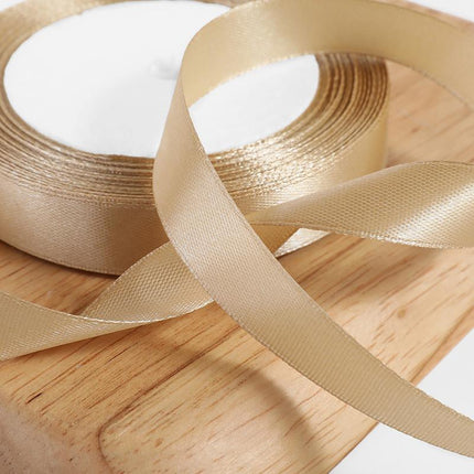 5/10PCS Thin Gift Wrapping Gold Ribbon Champagne Fabric Ribbons For Crafts - Aimall