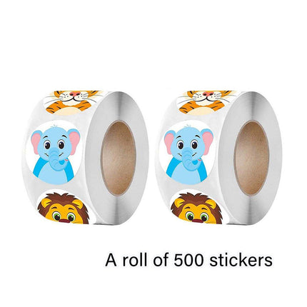 2 Rolls Animal Thank You Stickers for Toy Packaging and Decorative Gift Labelling