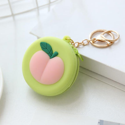 Bag Charm Coin Purse Keychain Zipper Change Purse Key Ring Purse With Keychain - Aimall