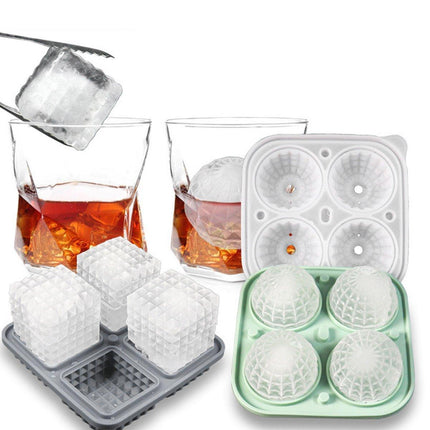 Silicone Ice Cube Tray and Ice Ball Maker for chilling whiskey and cocktails
