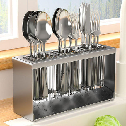 3Holes Multifunctional Kitchen Storage Rack Built-in Storage Box Chopstick Holder