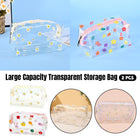 2PCS Large Capacity Transparent PVC Travel Bag Women Portable Wash Storage Bag