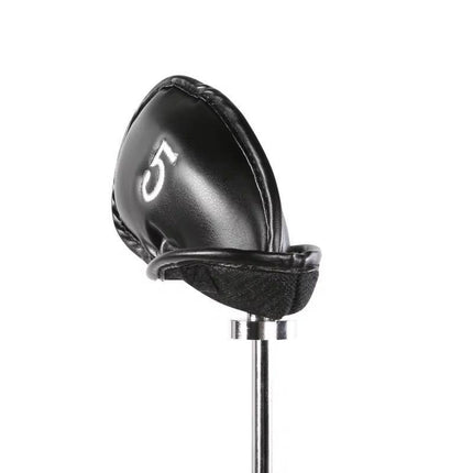 12PCS PU Leather Head Cover Golf Iron Club Putter Headcover 3-SW Set Black - Aimall